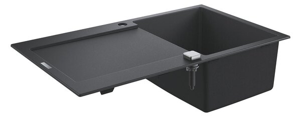Grohe K500 Композитна кухненска мивка с отцедник, 860 x 500 мм, черен гранит