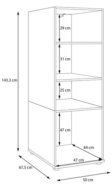 Шкаф за перално TWENTY TWO, 50/143.3 см, пясъчно бежово