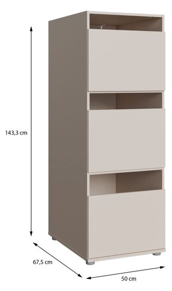 Шкаф TWENTY TWO, 50/143.3 см, пясъчно бежово