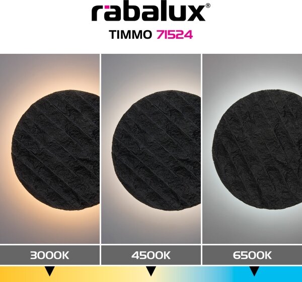 Rabalux 71524 - LED стенна лампа TIMMO LED/12W/230V 3000/4500/6500K черна