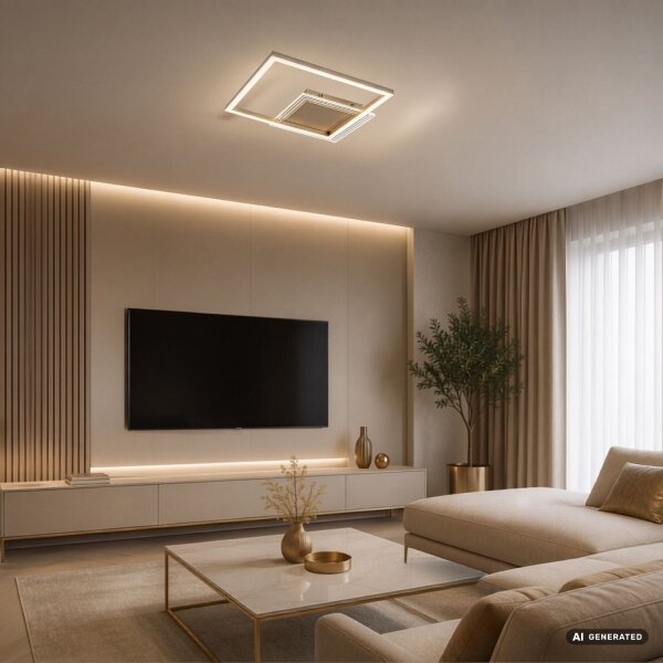 Rabalux 71487 -LED Таванно осветително тяло OTTAVIA LED/24W/230V 3000K 37,5x37,5cm златисто