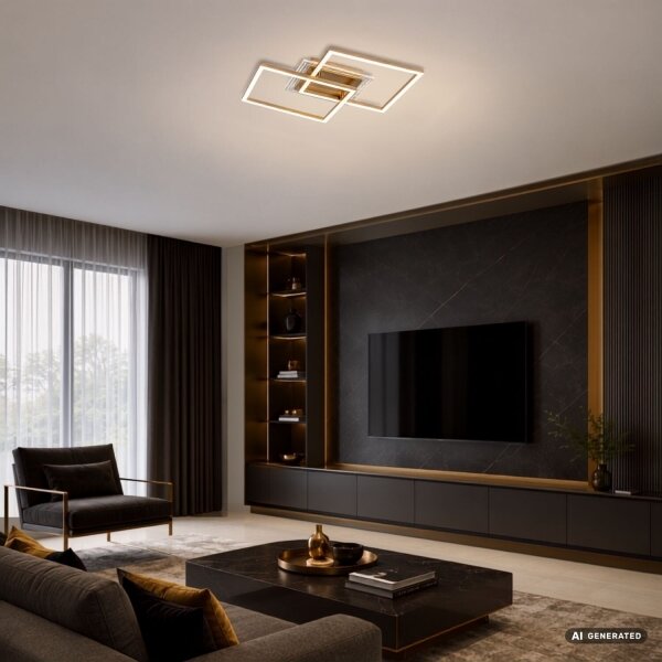Rabalux 71489 - LED плафон OTTAVIA LED/28W/230V 3000K 47x70 cm златист
