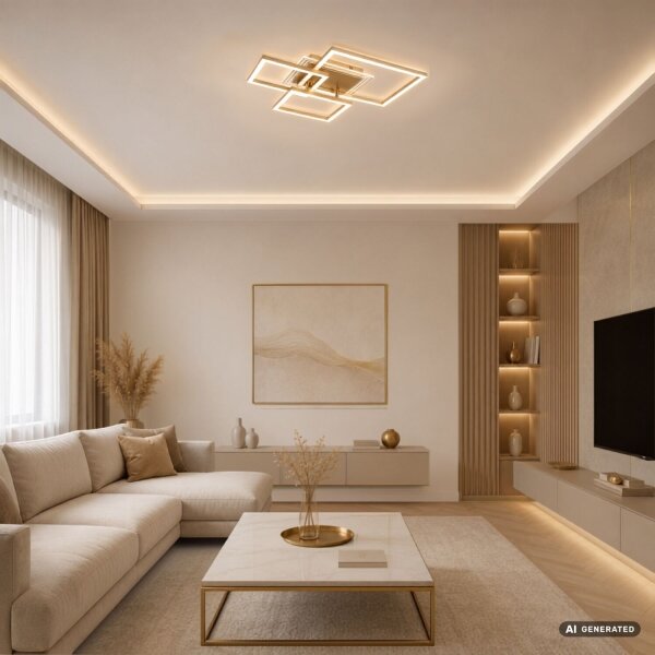 Rabalux 71488 - LED плафон OTTAVIA LED/40W/230V 3000K 50x50 cm златист