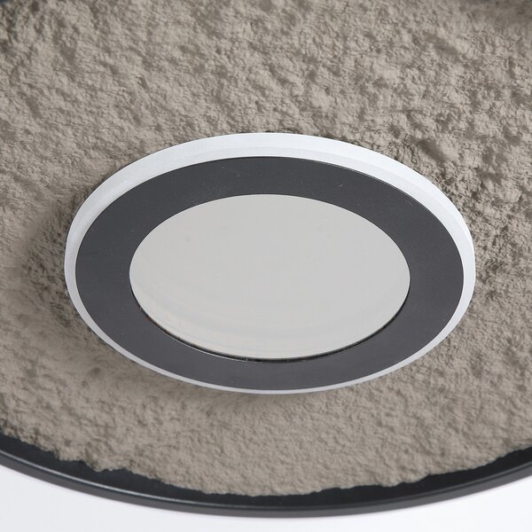 Searchlight LED таванска лампа Lumadisc, черна, Ø 41 cm, метал/силикон, Затъмняване, Черен, Дневна/трапезария, Метал, Модерен