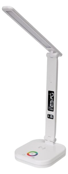 LED RGBW Димируема лампа с безжично зареждане и дисплей USB порт 6W/5V 3000-6500K бял