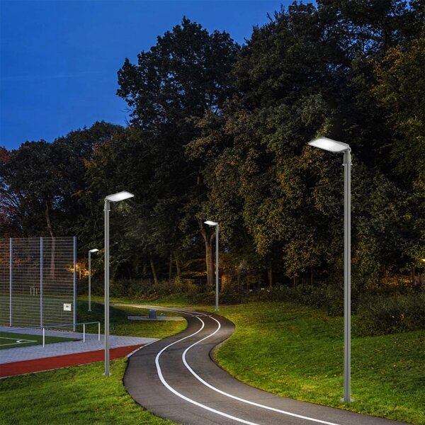 Brilagi-LED Външна лампа със стълб и кабел 3 m URBANLIGHT LED/100W/230V, сива, IP65