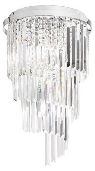 Ideal Lux-Кристален полилей за повърхностен монтаж CARLTON 8xE14/40W/230V Ø 40 см лъскав хром