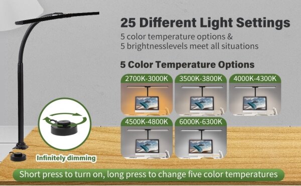 Immax 08995L - LED Димируемо осветление за монитор OFFICE LED/24W/230V 2700-6300K CRI 95
