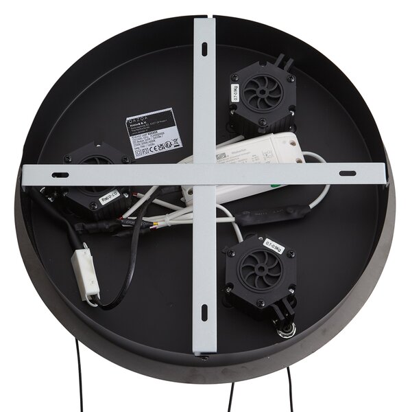 Дизайнерска висяща лампа цвят оръжеен метал със зелено стъкло, вкл. LED 3-степенно димируема, 3-светлинна Easylift - Fiera