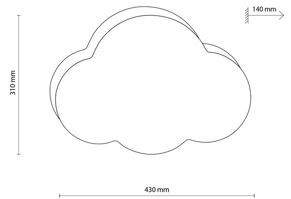 Таванна лампа TK Lighting CLOUD Пастелно Розово МИНИ 2