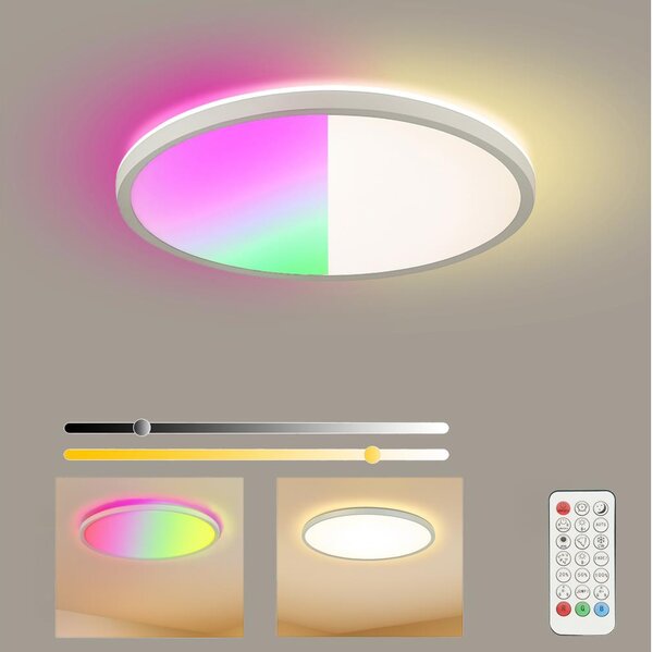 Brilagi - LED RGB димируемо осветително тяло ултра тънко LED/18W/230V Ø 30 см бяло + дистанционно управление