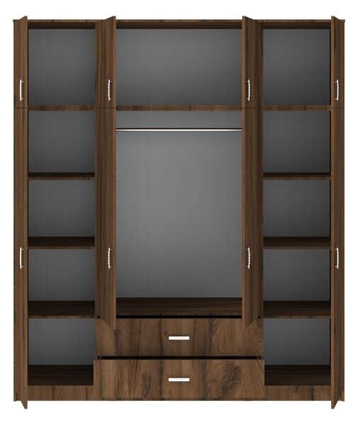 Шкаф с 4 врати, Royal, орех, 200x58x230 см