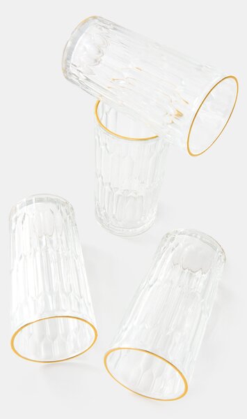 Sinsay - Декоративни чаши с текстура и златен кант 4 pack - clear
