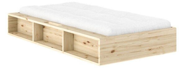 Единично легло 90x200 cm от масивен бор без табла с включена подматрачна рамка в светло естествен цвят Ziggy – Karup