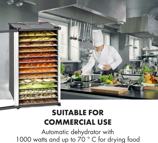 Klarstein Fruit Jerky 14 Сушилня за плодове 1000W 30 до 70 °C 14 рафта таймер LCD дисплей