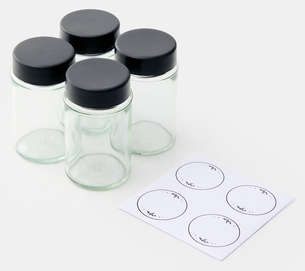 Sinsay - Комплект съдове за подправки с етикети 4 pack - clear