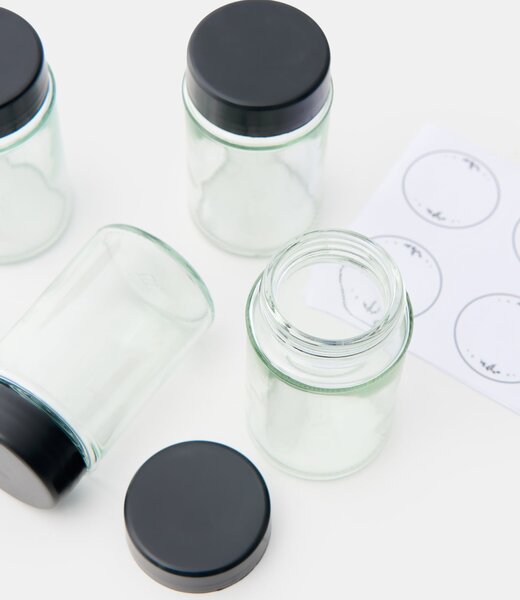 Sinsay - Комплект съдове за подправки с етикети 4 pack - clear