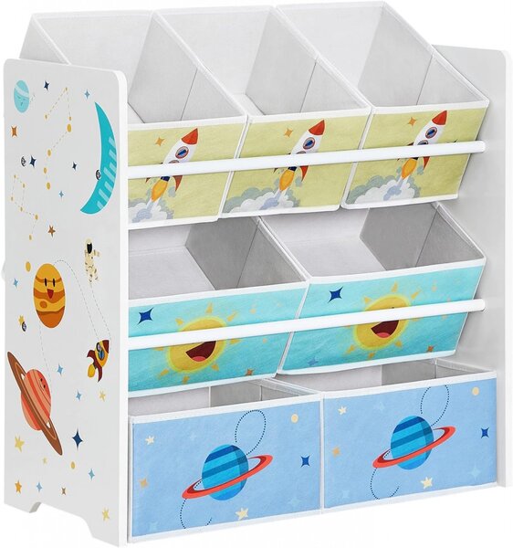 Рафт за организиране на детски играчки, Songmics, Бял, 62.5x29.5x60 см