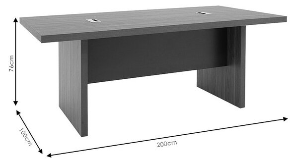 Конферентна маса Оскар 5см орех - антрацит 200x100x76см