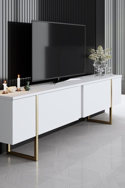 Комплект мебели за дневна Luxe Бял 160x35x80 см