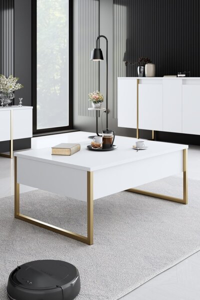 Комплект мебели за дневна Luxe Бял 160x35x80 см