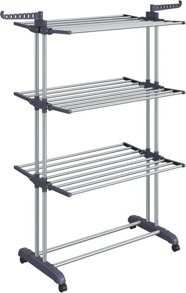 Стойка за сушене на дрехи Songmics Grey 126.6x64.2x64.2x169.2 cm