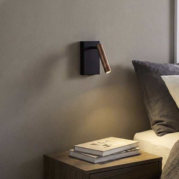Модерна стенна лампа черна с тъмен бронз, регулируема с USB-C - Croft