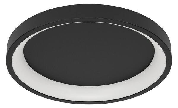 EGLO connect Smart-LED таванна лампа Loretello-Z, кръгла, черна, Затъмняване, Черен, Дневна/трапезария, Метал, Модерен