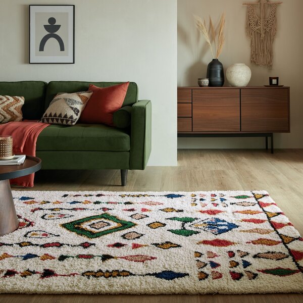Мароко Килим Fes Shaggy Multicoloured Fes Shaggy Multicoloured 120X170 cm, Flair Rugs