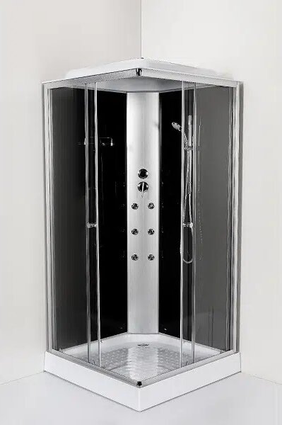 Хидромасажна душ кабина MONO, 100х100х215 см, хром
