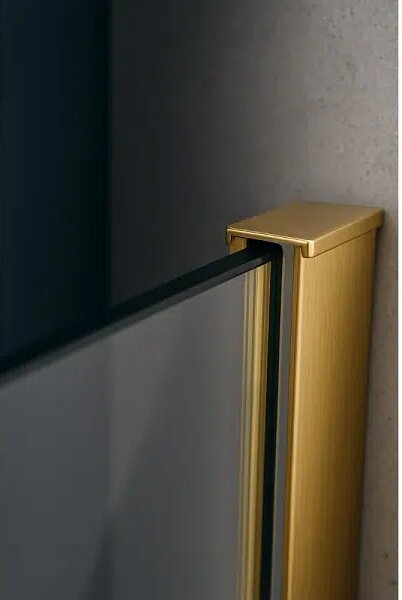Параван за баня Walkin In, 90-120×200 см, злато - 90х200 см