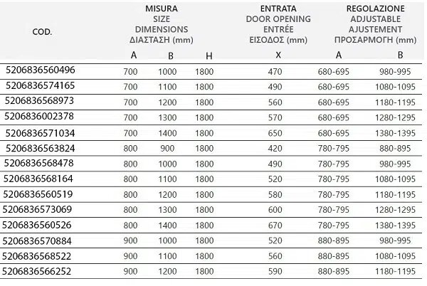 Душ кабина NEW FLORA 100, прозрачно стъкло, хром - 80х80х180 см