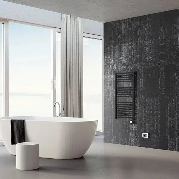 Лира за баня Crystal E-JADE MATT BLACK, черно, 300 W