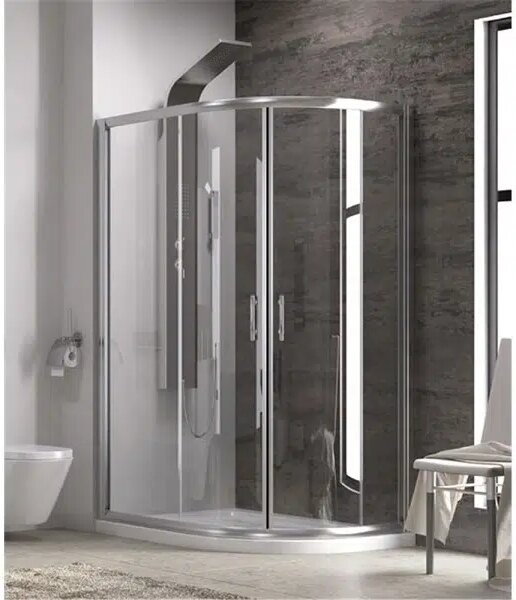 Душ кабина FLORA 650, асиметрична, хром