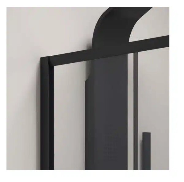 Параван за баня FLORA Nero 600, с две плъзгащи врати - 150х190 см
