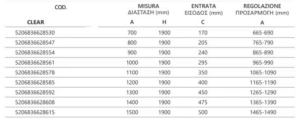 Половинка от душ кабина NEW FLORA 100 Nero, черно - 70х190 см