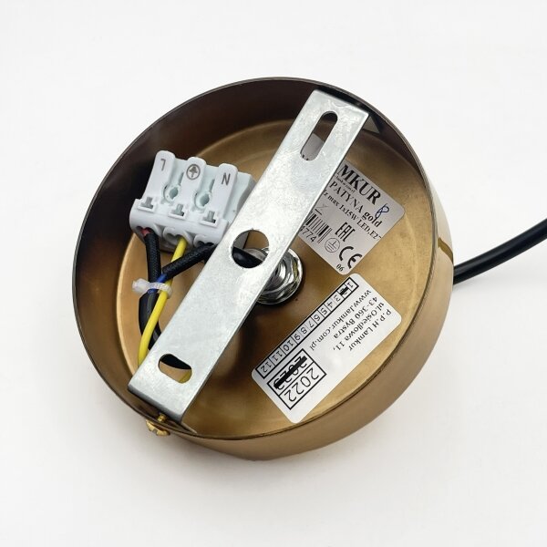 Полилей на кабел HECTOR 1xE27/15W/230V бял/месинг Ø 14 см