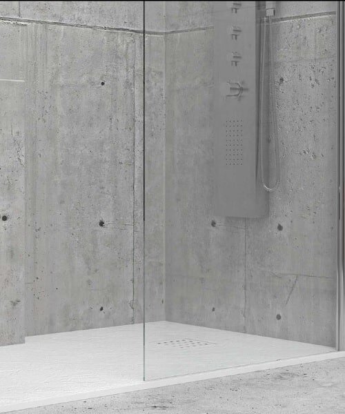 Душ корито от полимер мрамор PIETRA, бял - 80x80x2,5 см