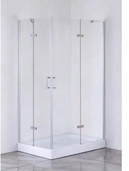 Душ кабина, прозрачно стъкло, 120х80х190 см - Хром