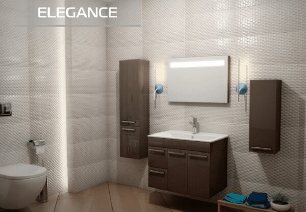 Комплект шкафове за баня ELEGANCE, кафяв