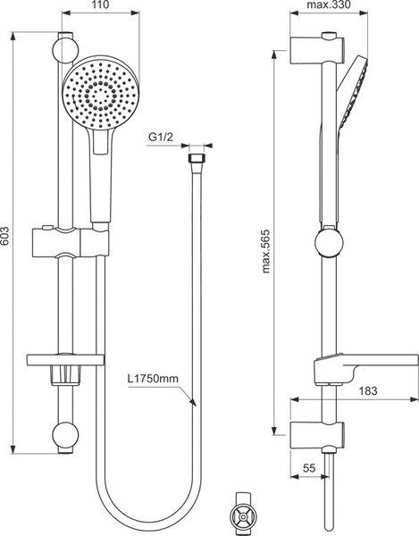 Душ комплект IDEALRAIN Evo Round, хром