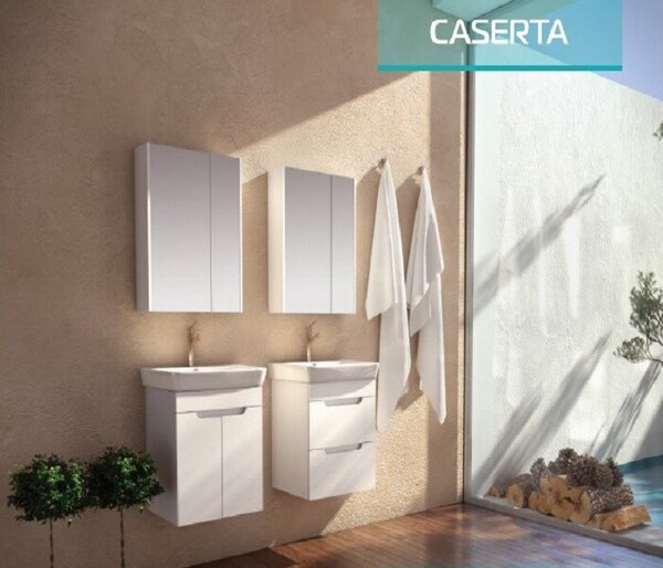 Шкаф за баня с мивка CASERTA, с врати, бял - 50х63х45 см