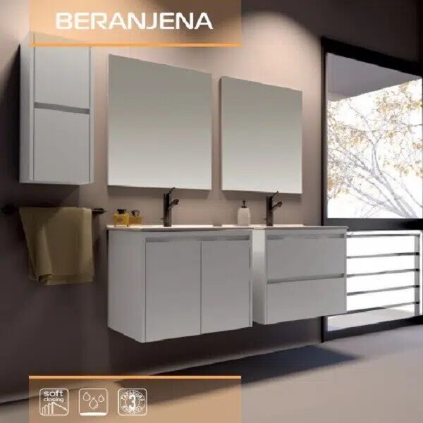 Огледало за баня BERANJENA, с рамка - 55х2х67 см