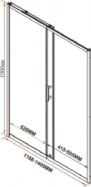 Преграден параван за баня MODULAR, 100-180х190 см, хром - 100-120х190 см