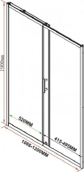 Преграден параван за баня MODULAR, 100-180х190 см, хром - 100-120х190 см