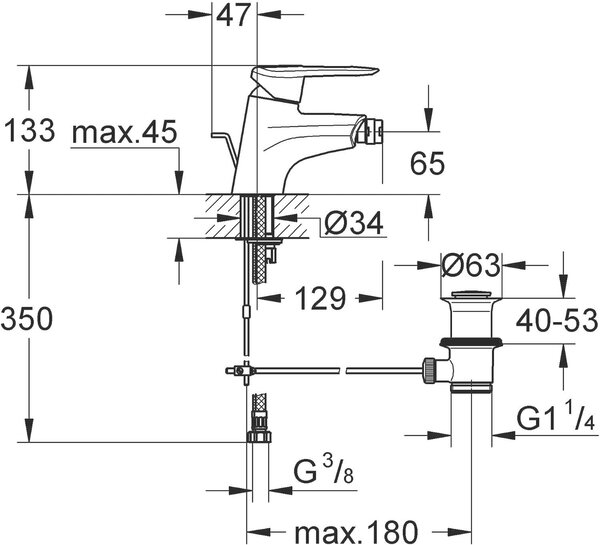 Смесител за биде GROHE Touch, хром