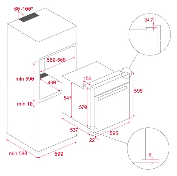 Фурна за вграждане TEKA HSB 635, инокс