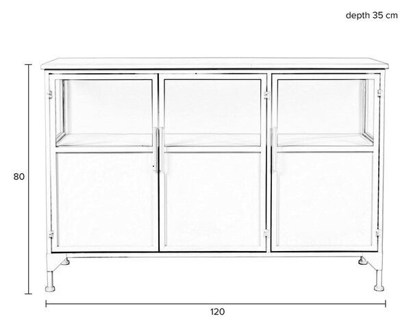 Бял метален шкаф 35x80 cm Miya - White Label