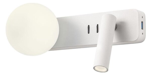 Redo 01-2991 - LED стенен аплик OASIS LED/3W/230V+1xG9/10W USB CRI 90 бял