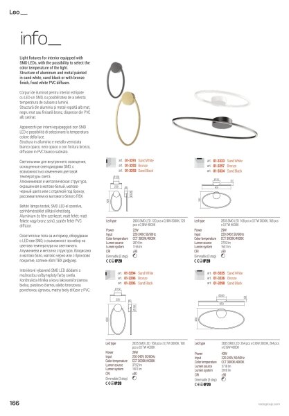 Redo 01-3340 - LED полилей на кабел LEO, с възможност за димиране, LED/67W/230V, бял